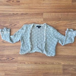 Express Sparkly Silver/Grey Knit Shrug Sz M